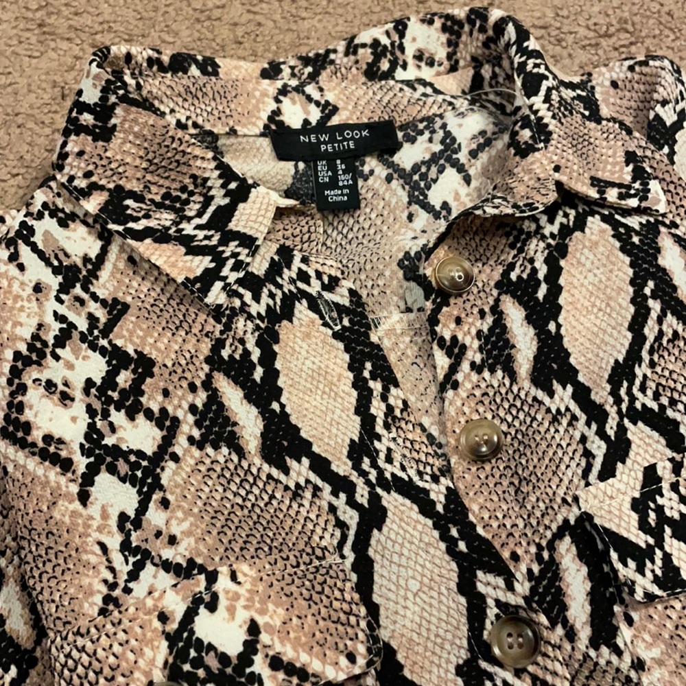 ASOS New Look snake print button down shirt